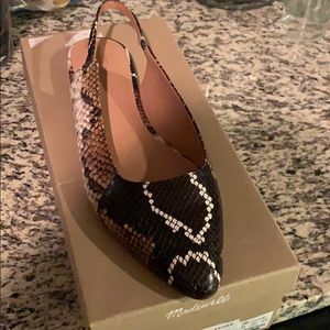 Madewell modern sling backs in snake print leather